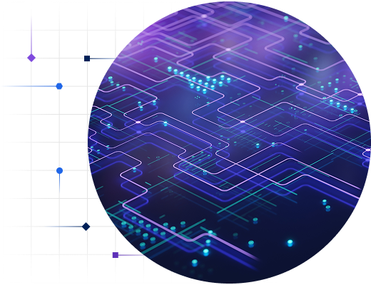 illustration of digital circuits representing data handshakes